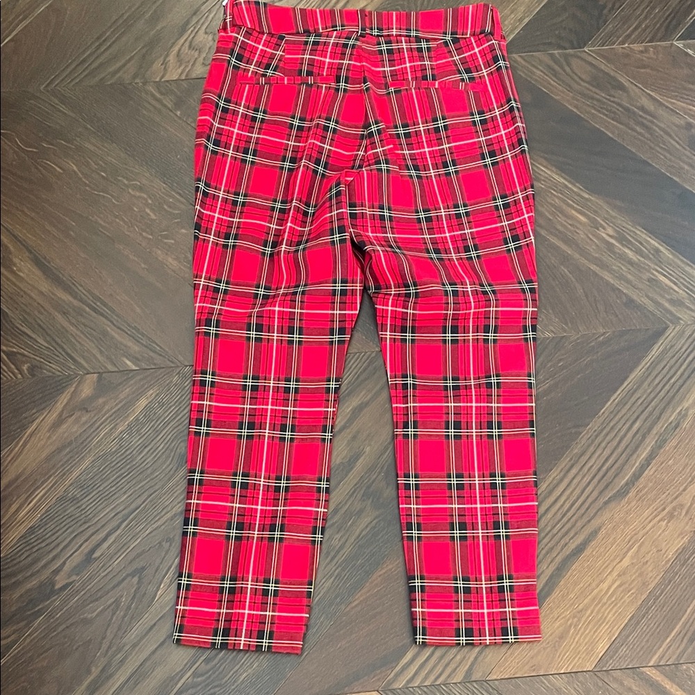 Old Navy Pixie High Rise Skinny Leg Pants Red/Black Plaid 10P - Picture 3 of 7